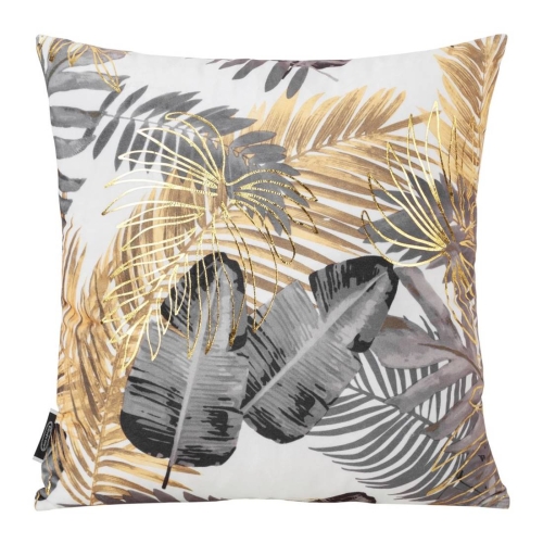 Poszewka dekoracyjna velvet biało popielato złota 40x40 Bali