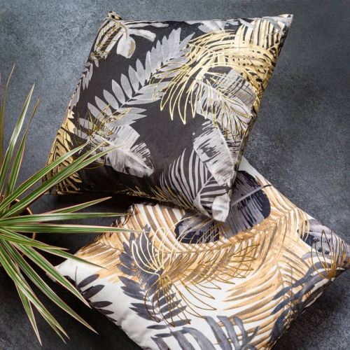 Poszewka dekoracyjna velvet biało popielato złota 40x40 Bali