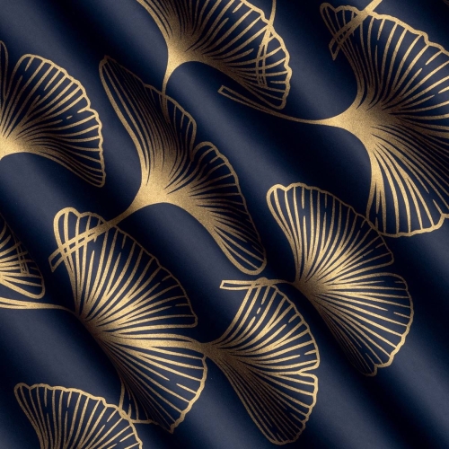 Zasłona Harmony 140x250 granatowo złota przelotki