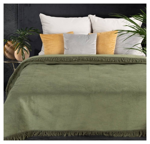 Koc akrylowy 150x200 oliwkowy