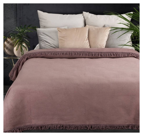 Koc akrylowy 150x200 pudrowy