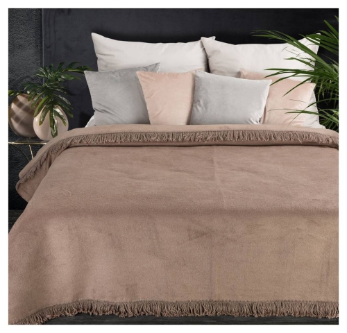 Koc akrylowy 220x240 kawowy