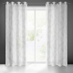 Zasłona Fiore 140x250 biało popielata przelotki