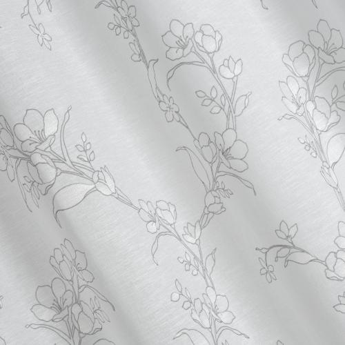 Zasłona Fiore 140x250 biało popielata przelotki