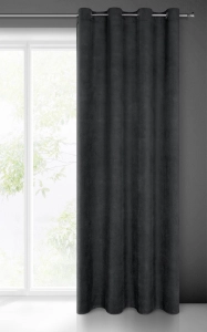 Zasłona Milo 140x250 czarna przelotki