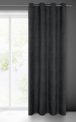 Zasłona Milo 140x250 czarna przelotki
