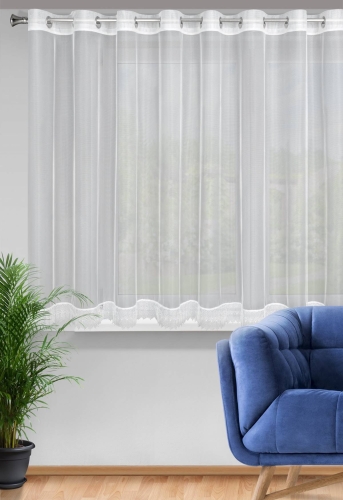 Firanka gotowa Sari 400x145 biała przelotki