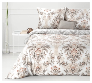 Komplet pościeli bawełnianej biało beżowej 220x200 Sara