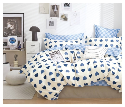 Komplet pościeli dwustronnej 160x200 w serduszka