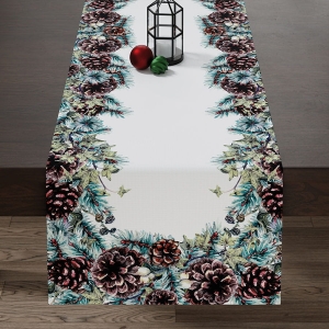 Bieżnik wodoodporny świąteczny 38x160 Wianek Boho