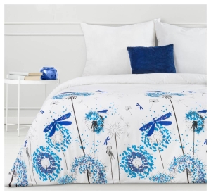 Komplet pościeli bawełnianej białej w dmuchawce 220x200 Sonia