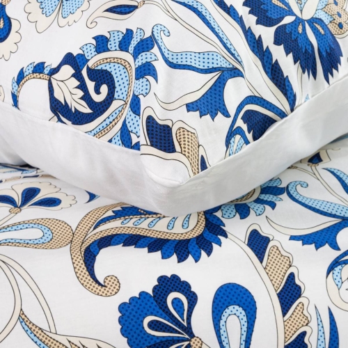 Komplet pościeli bawełnianej biało granatowa 220x200 Sonia