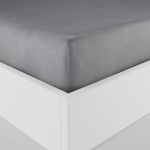 Prześcieradło Dreamy 160x200 satynowe z gumką w kolorze ciemno szarym