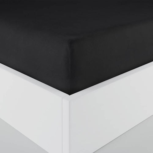 Prześcieradło Dreamy 180x200 satynowe z gumką w kolorze czarnym