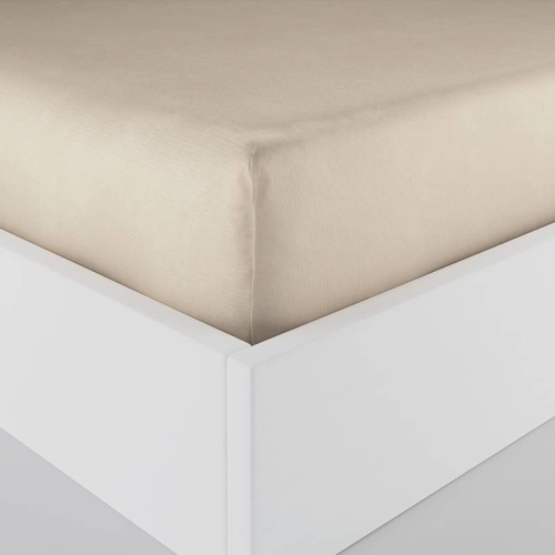 Prześcieradło Dreamy 220x200 satynowe z gumką w kolorze beżowym