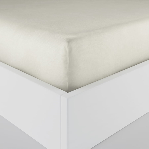 Prześcieradło Dreamy 220x200 satynowe z gumką w kolorze kremowym