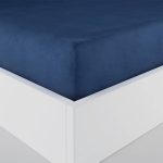 Prześcieradło Dreamy 220x200 satynowe z gumką w kolorze niebieskim