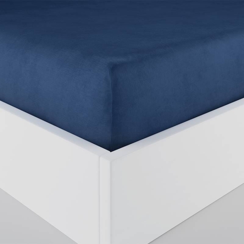 Prześcieradło Dreamy 220x200 satynowe z gumką w kolorze niebieskim