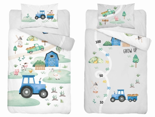 Komplet pościeli bambusowej do łóżeczka 90x120 Traktor