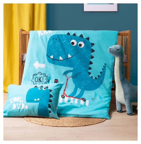 Komplet pościeli bambusowej do łóżeczka 100x135 Dinozaur