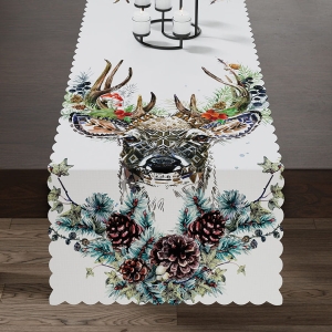 Bieżnik wodoodporny świąteczny 38x160 Jeleń Boho