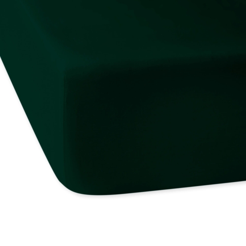 Prześcieradło 160x200 satynowe z gumką w kolorze zieleni butelkowej