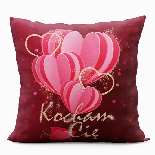 Poszewka 40x40 Balony Kocham Cie
