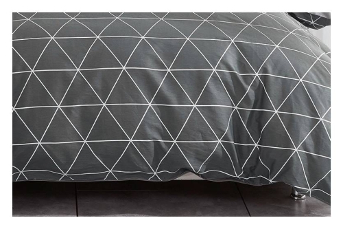 Komplet pościeli dwustronnej szarej 160x200 w trójkąty