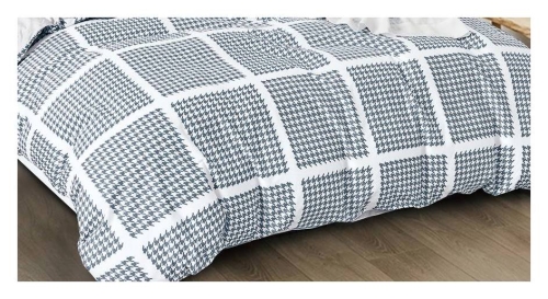 Komplet pościeli dwustronnej białej 140x200 w pepitkę