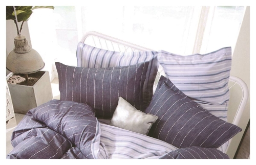 Komplet pościeli dwustronnej z bawełny satynowej 200x220 w pionowe pasy