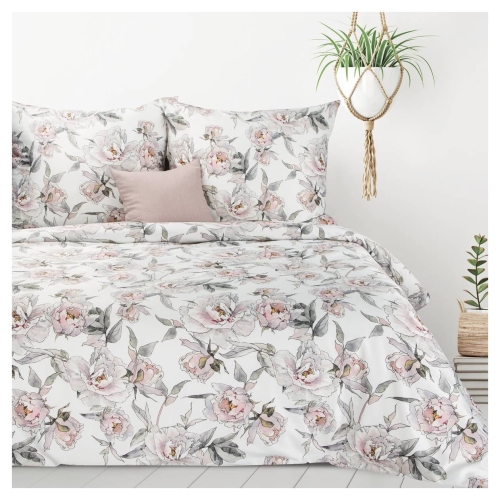 Komplet pościeli Lea 140x200 w kwiaty peoni