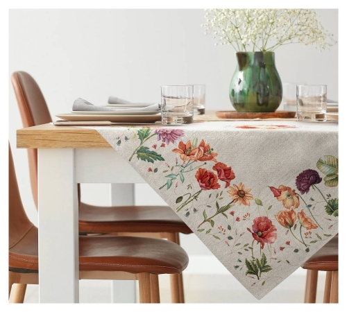 Serweta gobelinowa 100x100 w kwiaty