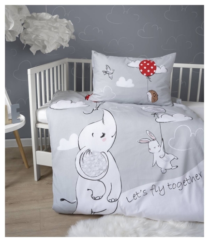 Komplet pościeli bawełnianej do łóżeczka 90x120 Zwierzątka