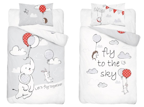 Komplet pościeli bawełnianej do łóżeczka 90x120 Zwierzątka