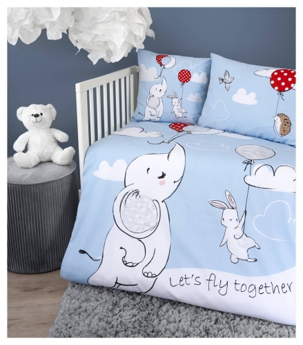 Komplet pościeli bawełnianej do łóżeczka 90x120 Zwierzęta