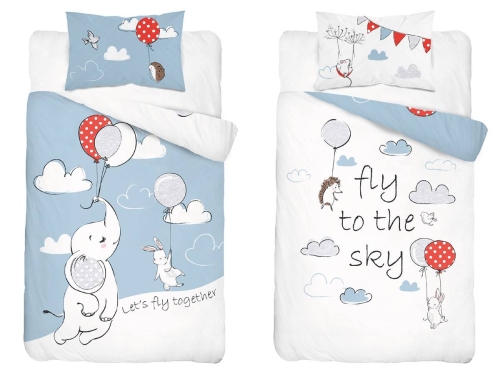 Komplet pościeli bawełnianej do łóżeczka 90x120 Zwierzęta