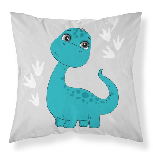 Poszewka 40x40 turkusowy dinozaur
