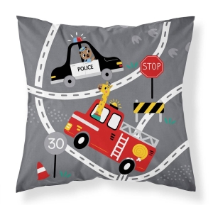 Poszewka dziecięca stalowa 40x40 Pojazdy Ratunkowe