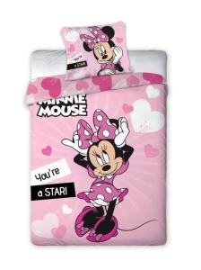 Pościel bawełniana Minnie Mouse 160x200 w serca
