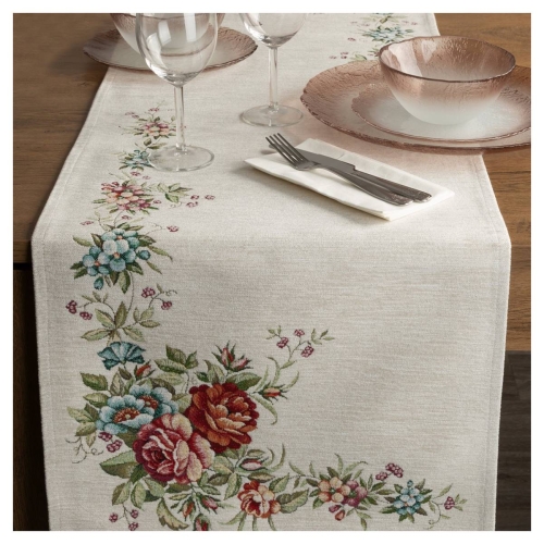 Bieżnik gobelinowy 40x100 w kwiaty