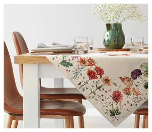 Serweta gobelinowa 100x100 w kwiaty