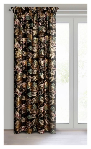 Zasłona Maroko 140x270 czarno złota taśma