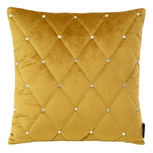 Poszewka velvet miodowa 45x45 z cyrkoniami