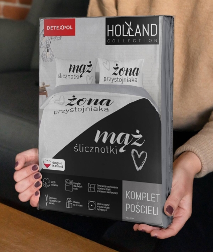 Pościel bawełniana Holland 220x200 Żona Przystojniaka Mąż Ślicznotki