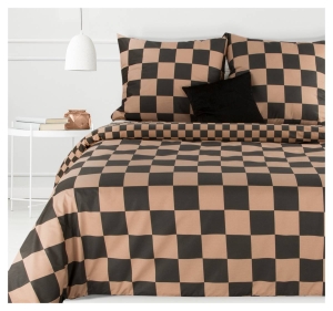 Komplet pościeli bawełnianej Sara 220x200 w szachownice 