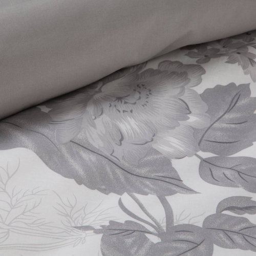 Komplet pościeli bawełnianej Sara 220x200 w popielate kwiaty