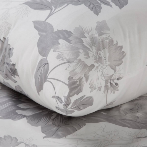 Komplet pościeli bawełnianej Sara 220x200 w popielate kwiaty