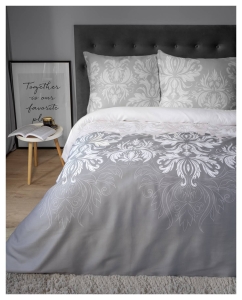 Pościel satyna bawełniana popielato biała Home Satin 160x200