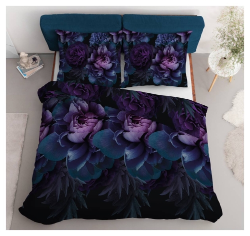 Pościel satyna bawełniana Home Satin 220x200 w kwiaty