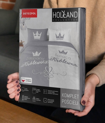 Pościel bawełniana Holland 160x200 Zaspany Królewicz Śpiący Królewna